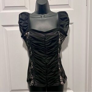 Suzy Shier top lace black style bustier Women Medium sleeveless cami gothic